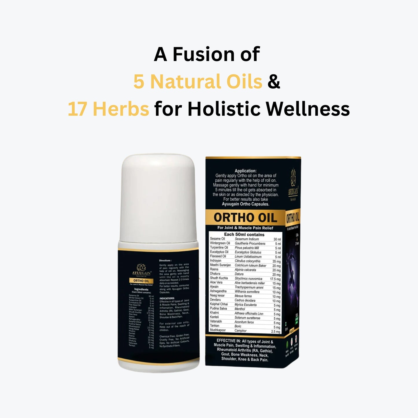 Ortho Oil Roll On For Joint & Muscle Pain Relief