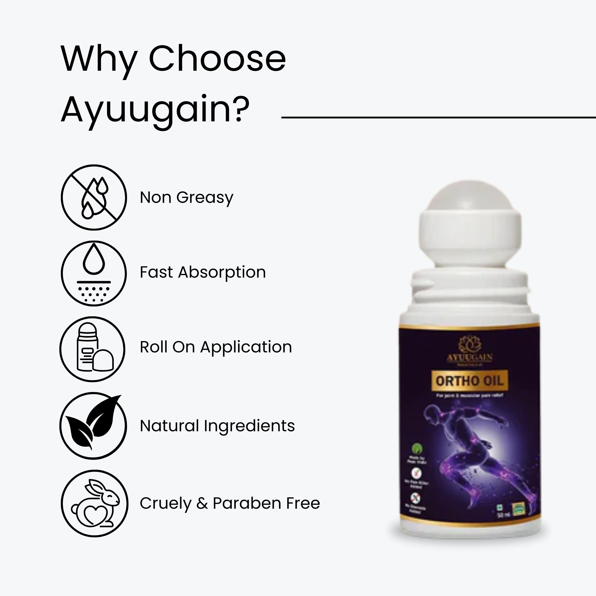 Ortho Oil Roll On For Joint & Muscle Pain Relief