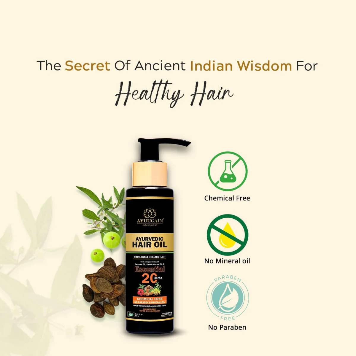 Ayurvedic Hair Oil for Hair Fall & Growth