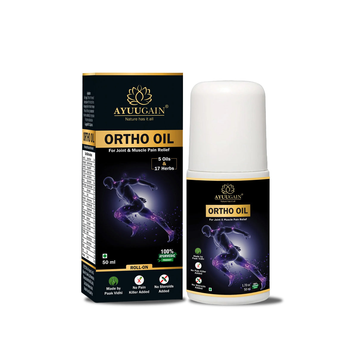 Ortho Oil Roll On For Joint & Muscle Pain Relief