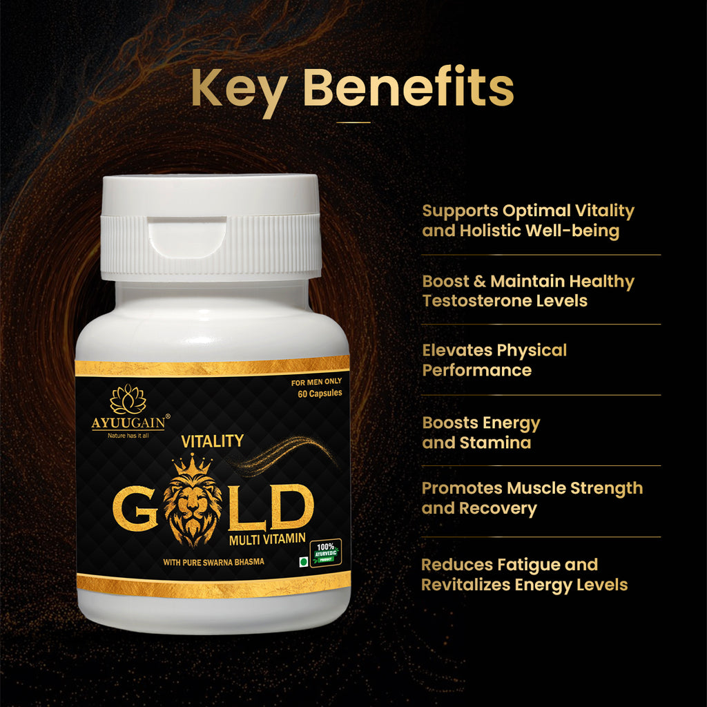 Vitality Gold Shilajit Multivitamin for Men - 60 Capsules