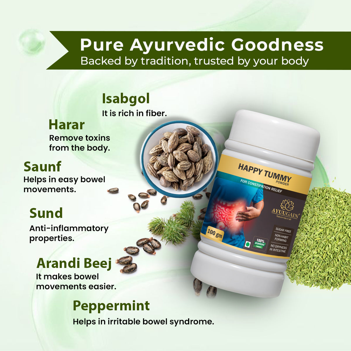 Happy Tummy Powder - Best Ayurvedic Powder To Support Digestion