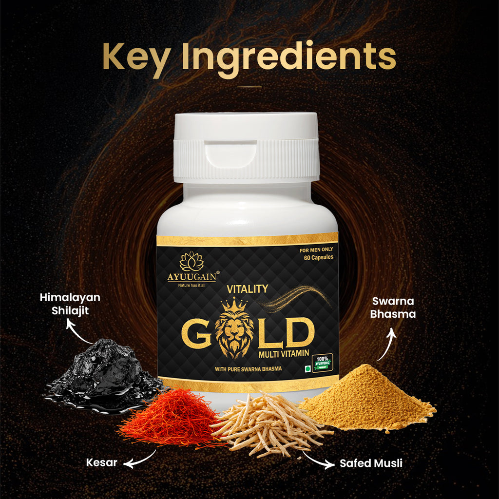 Vitality Gold Shilajit Multivitamin for Men - 60 Capsules
