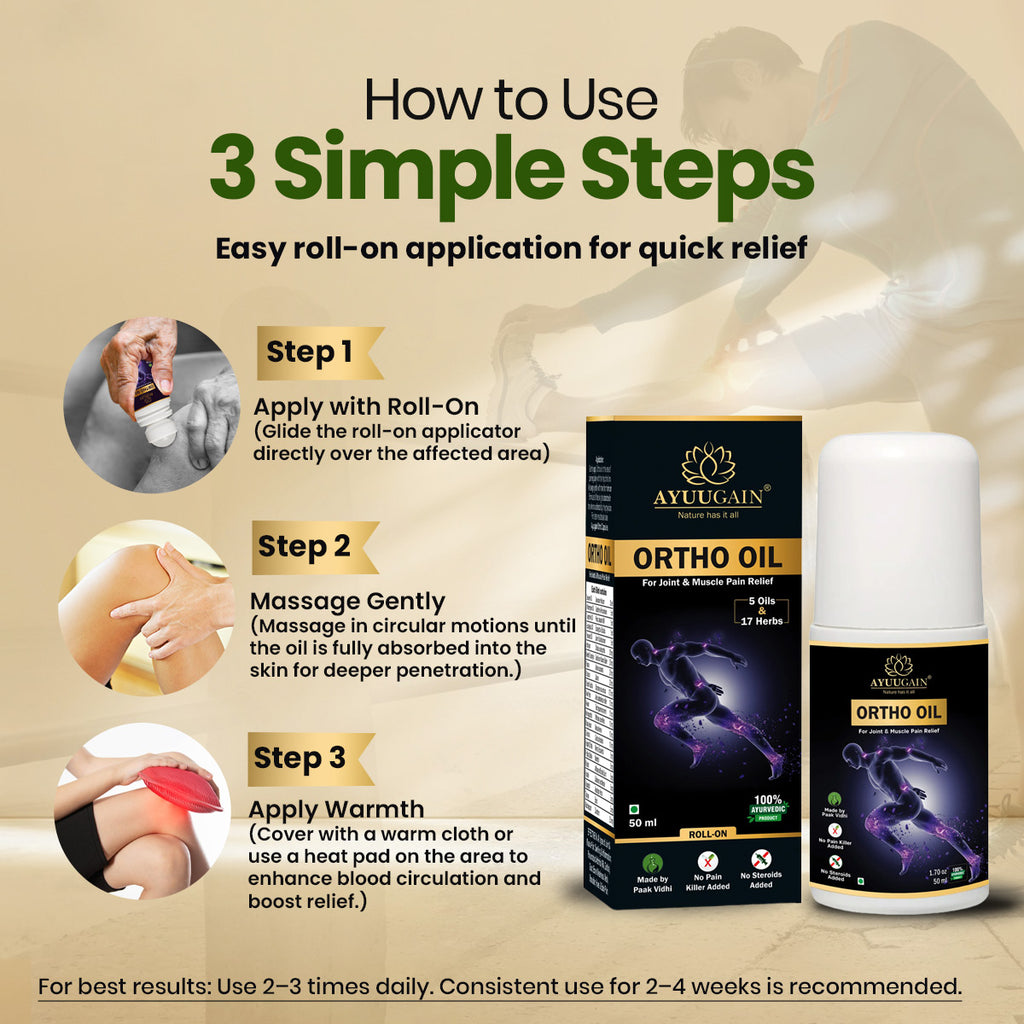 Ortho Oil Roll On For Joint & Muscle Pain Relief