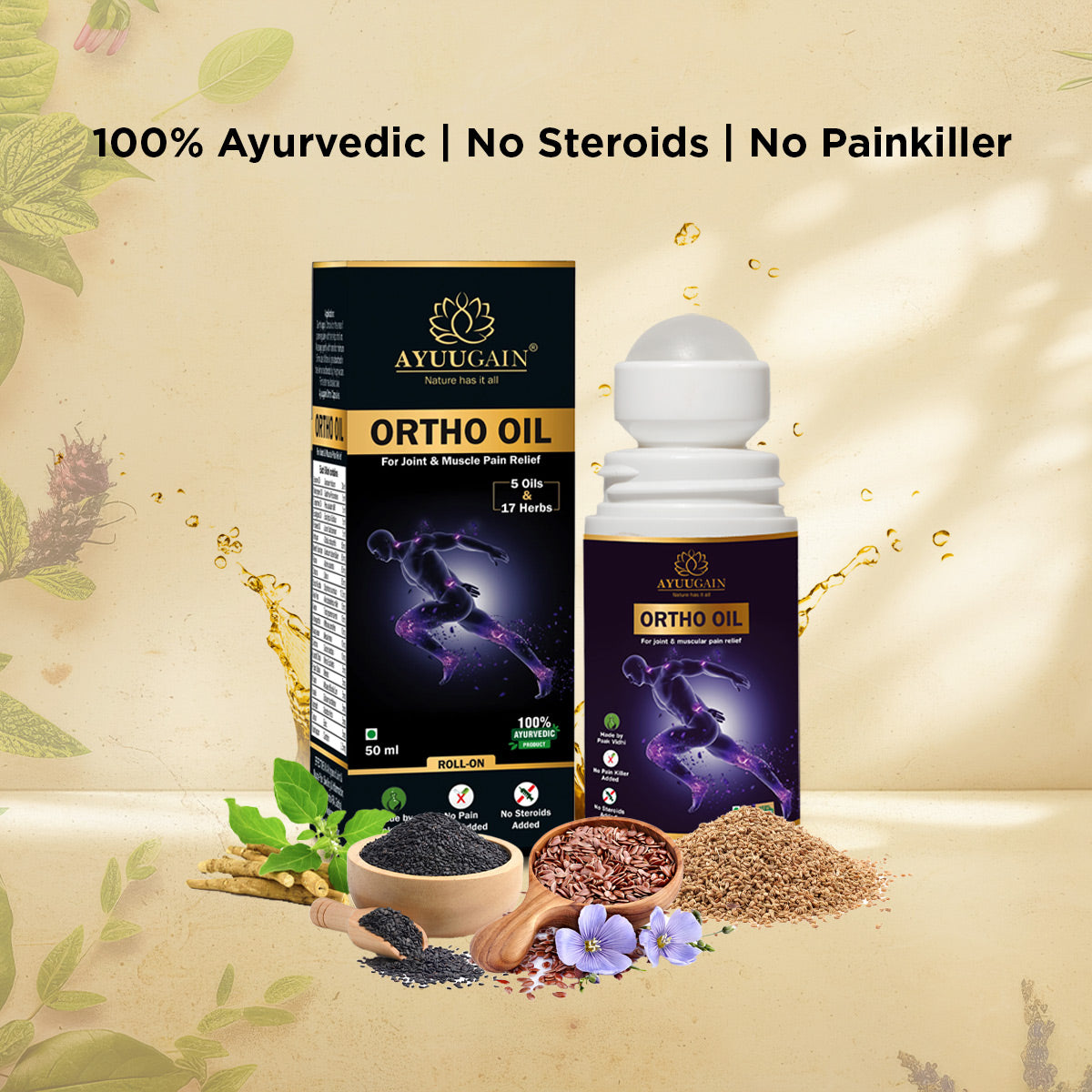 Ortho Oil Roll On For Joint & Muscle Pain Relief